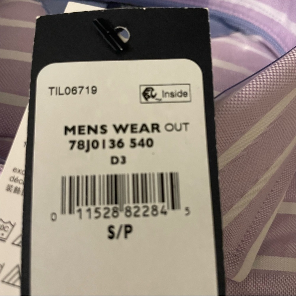 Tommy Hilfiger NEW Men’s Pastel Purple and Cream Striped Shirt 👔 Size: Small - Picture 7 of 8